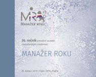 26. ročník prestižní soutěže manažerských osobností MANAŽER ROKU, 25. duben 2019 | Palác Žofín, Praha 