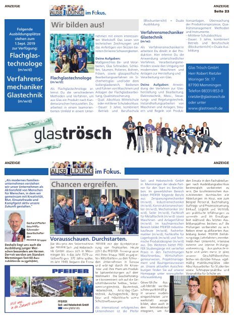 Ausbildung im Focus 2019