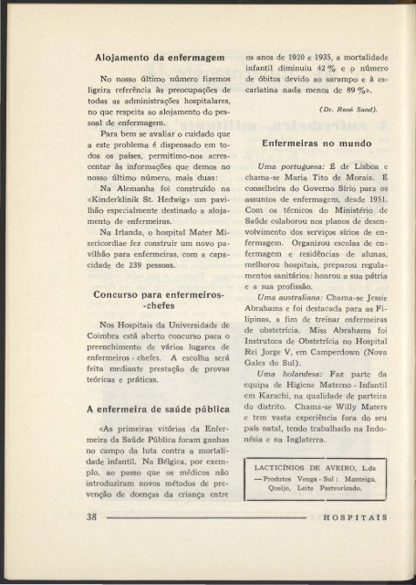 Hospitais Portugueses ANO VI n.º 29 março 1954