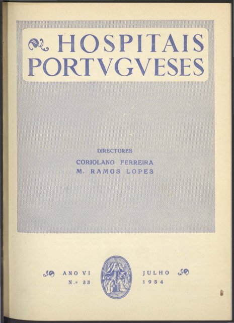 Hospitais Portugueses ANO VI n.º 33 julho 1954