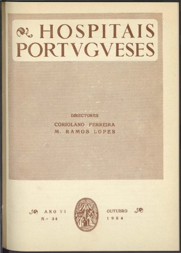 Hospitais Portugueses ANO VI n.º 34 outubro 1954