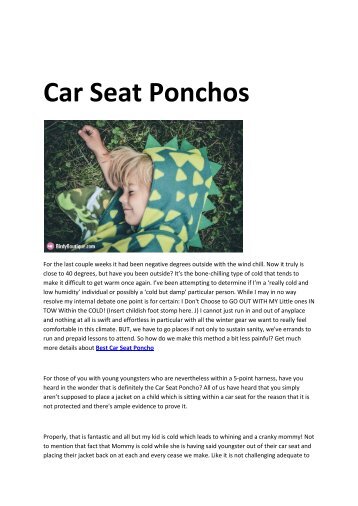 2 Best Car Seat Poncho
