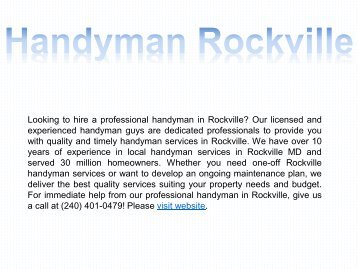 Best Handyman Services in Rockville
