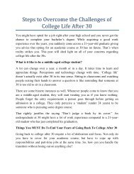 Steps to Overcome the Challenges of College Life After 30