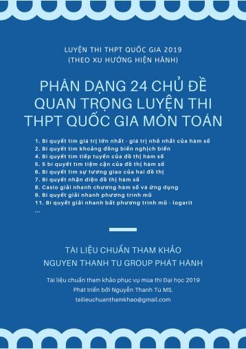 Phân dạng 24 chủ đề quan trọng luyện thi THPT Quốc gia môn Toán