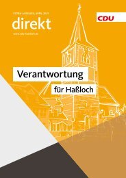 CDU-Direkt zur Kommunalwahl 2019 in Haßloch