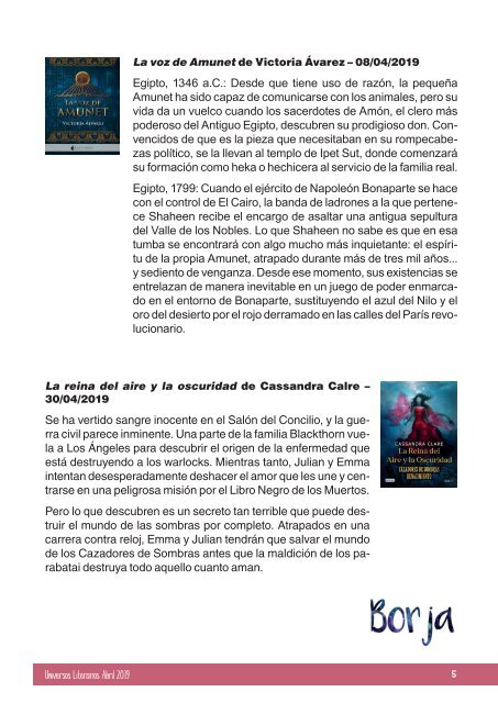 Universos Literarios Abril 2019