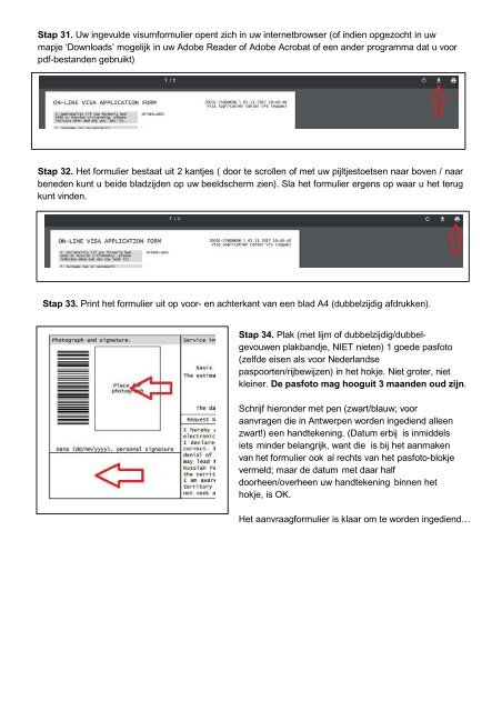 Invulinstructie digitaal visumaanvraagformulier