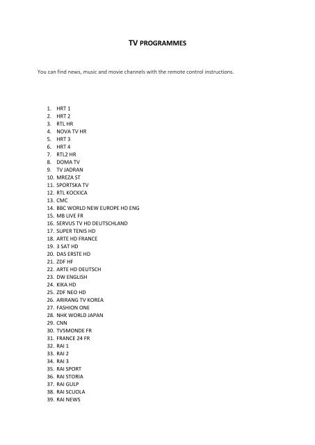 TV programmes eng