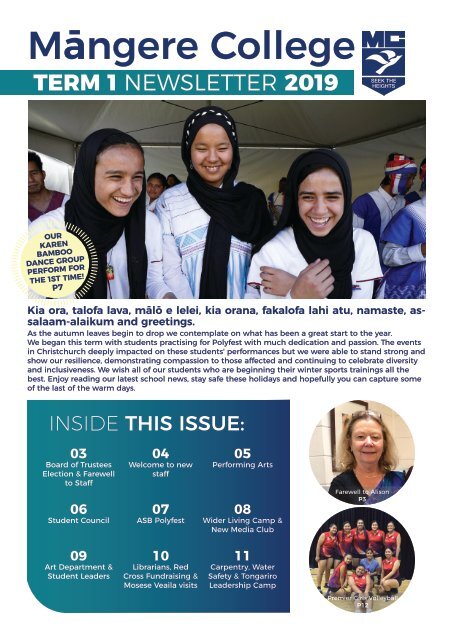 Mangere College Term 1 Newsletter 2019 