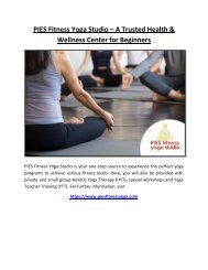 PIES Fitness Yoga Studio – A Trusted Health and Wellness Center for Beginners