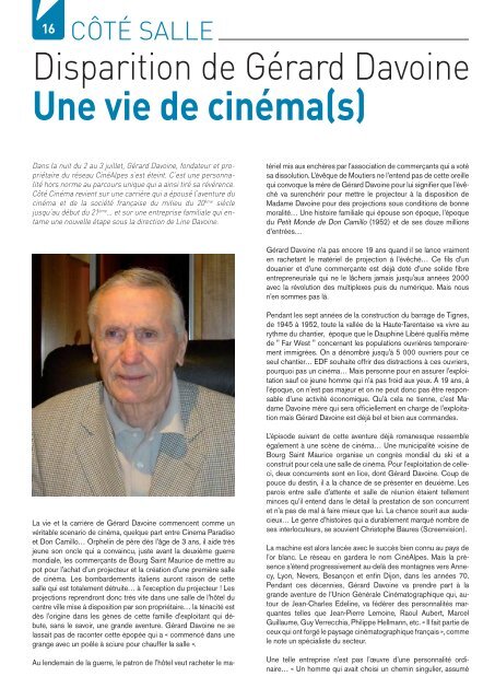 Côté Cinéma n°174 - 27 juillet 2011