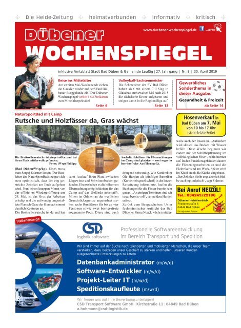 Dübener Wochenspiegel - Ausgabe 08 - Jahrgang 2019