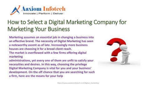 Best Digital Marketing Company In USA - AAXIOM INFOTECH