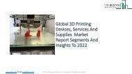 Global 3D Printing Devices, Services And Supplies Market Report Insights 2022