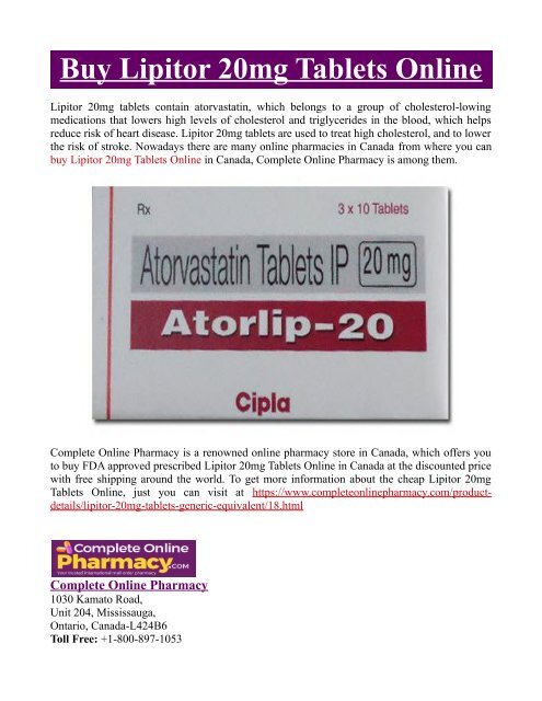 Buy lipitor online canada