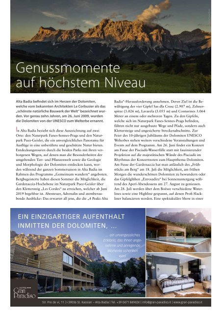 Südtirol Magazin Sommer 2019 - NZZ