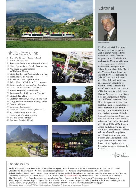 Südtirol Magazin Sommer 2019 - NZZ