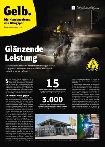 Gelb. Die Kundenzeitung von Klingspor - Sonderausgabe zur Bauma|2019
