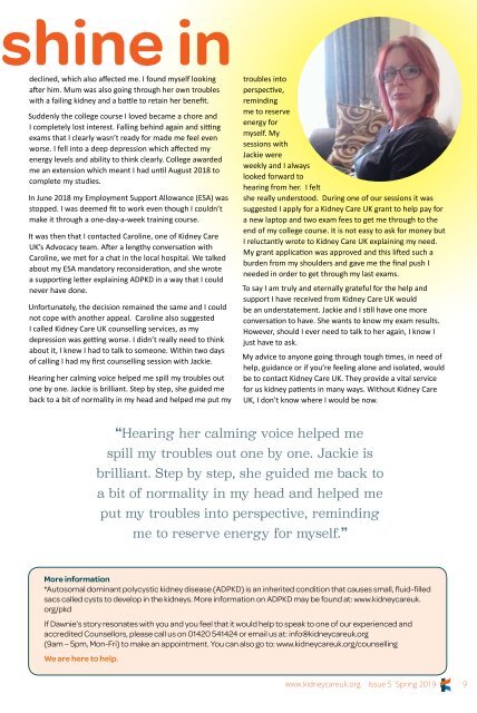 Kidney Matters - Issue 5, Spring 2019