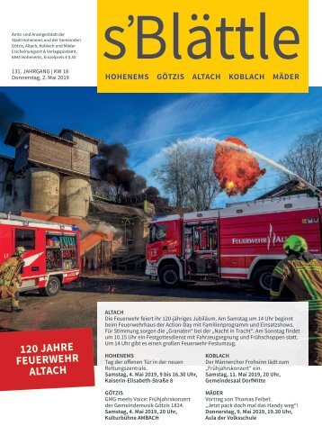 s'Blättle Nr. 18 - Do, 2. Mai 2019