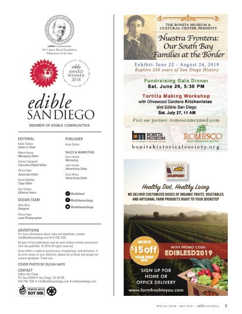 Edible San Diego E Edition Issue #53 Special Issue May 2019