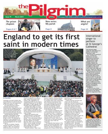 Issue 79 - The Pilgrim - March 2019 - The newspaper of the Archdiocese of Southwark