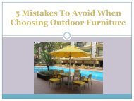 5 Mistakes To Avoid When Choosing Outdoor Furniture