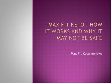  Proof That Max Fit Keto Really Works         