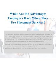 What Are the Advantages Employers Have When They Use Placement Services