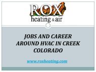 JOBS AND CAREER AROUND HVAC IN CREEK COLORADO