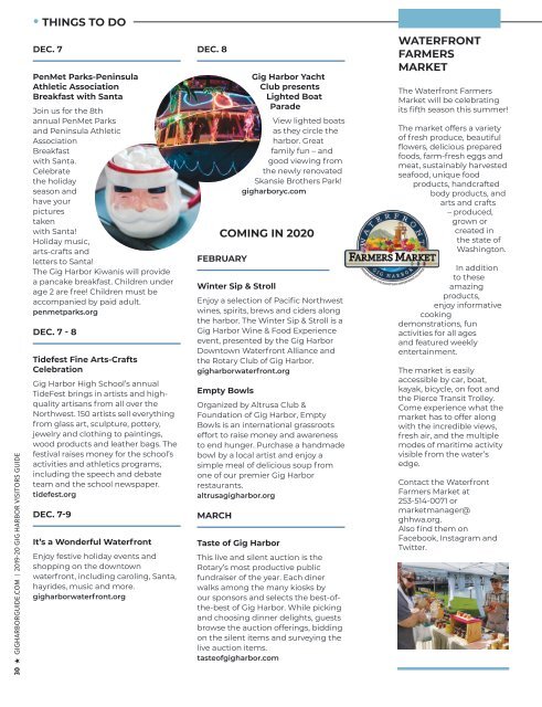 2019 Gig Harbor (Wash.) Official Visitors Guide