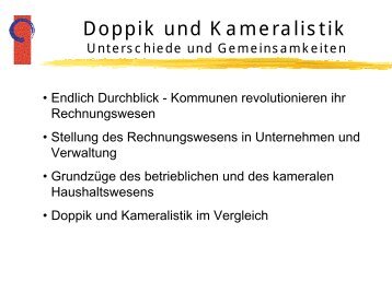 Doppik und Kameralistik Unterschiede und Gemeinsamkeiten