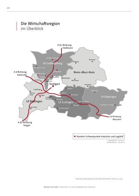 E & G Industrie- Logistikimmobilien Region Stuttgart 2019 