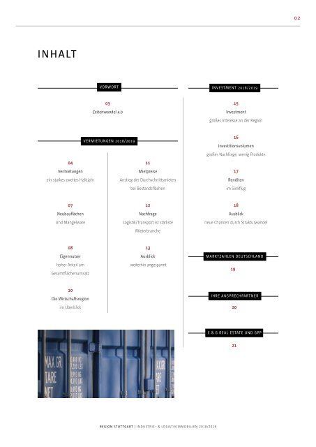 E & G Industrie- Logistikimmobilien Region Stuttgart 2019 