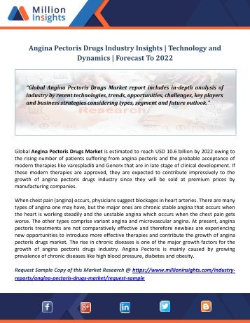Angina Pectoris Drugs Industry Insights  Technology and Dynamics  Forecast To 2022