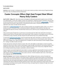 Caster Concepts Offers High Heat Forged Steel Wheel Heavy Duty Casters