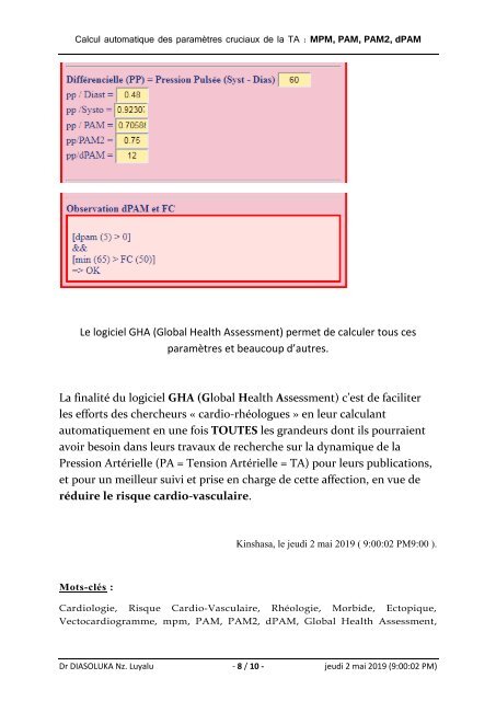 Code calculant automatiquement les paramètres cruciaux de la TA _ MPM, PAM, PAM2, dPAM