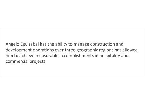 Angelo Eguizabal - Experienced in Construction Management