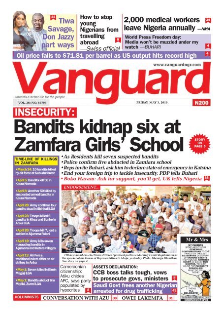 03052019 - INSECURITY: Bandits kidnap six at Zamfara Girls' School