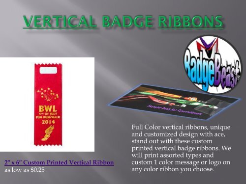 Vertical Badge Ribbons & Horizontal Badge Ribbons