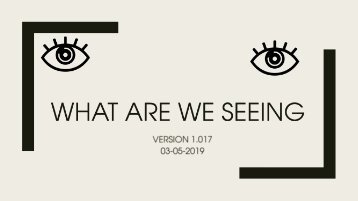 What We Are Seeing 1.017