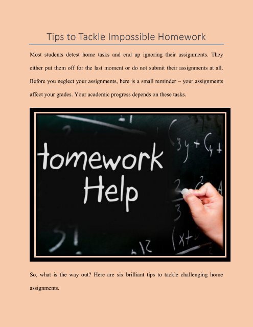 Tips to Tackle Impossible Homework