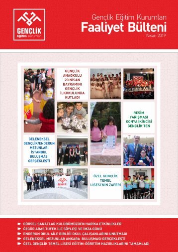 GENÇLİK EĞİTİM KURUMLARI NİSAN BÜLTENİ 2019