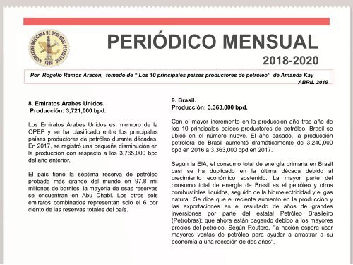 Periódico ABRIL 2019 | AMGP Delegación México