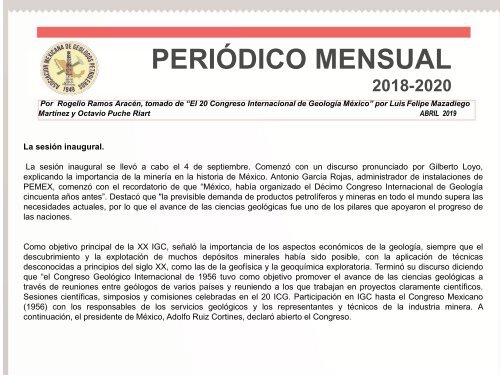 Periódico ABRIL 2019 | AMGP Delegación México