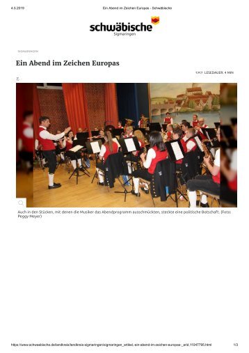 Musikverein Ennetach spielt beim Europatag in Laiz