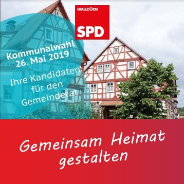 Kandidatenbroschüre der SPD Walldürn zur Kommunalwahl 2019