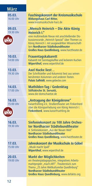 Veranstaltungsflyer Sachsen-Anhalt-Tag 2019 in Quedlingburg