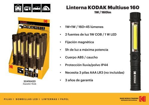 Catalogo de LINTERNAS LED Kodak Agosto 2020